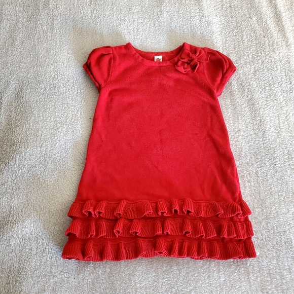 Cherokee Girls Red Sweater Dress 12m Holiday Christmas - Picture 1 of 6